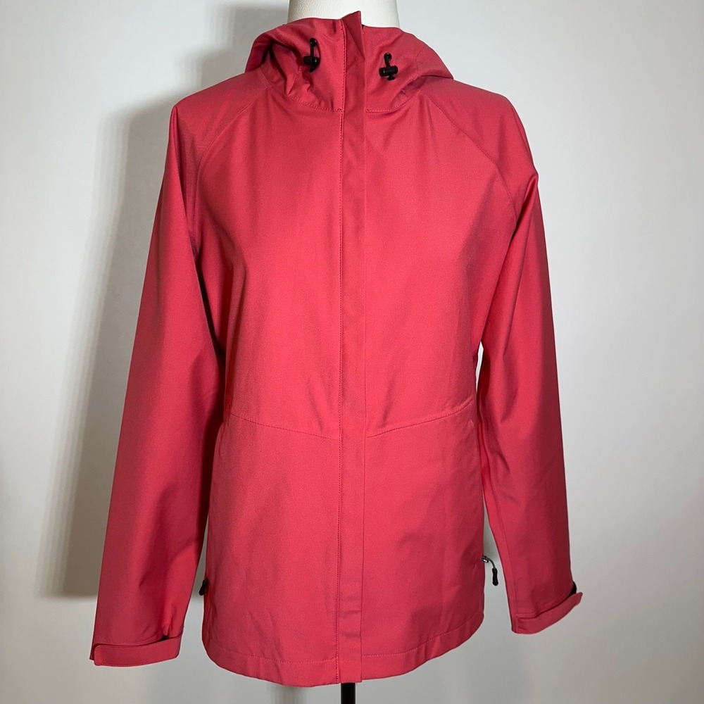 32 Degrees Paradise Pink Hooded Water Resistant Raincoat Rain Coat Zip Womens XS